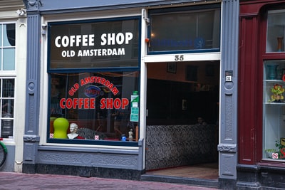 Black and white coffee shop

